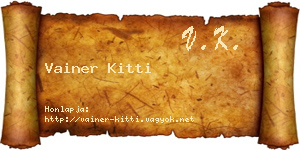 Vainer Kitti névjegykártya